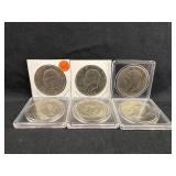 Lot of 6 1972-1977 Eisenhower Dollars