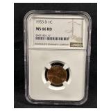 1953-D MS66 Red Lincoln Wheat Cent