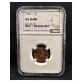 1956-D MS66 Red Lincoln Wheat Cent