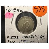 1958 Sweden 10 Ore Coin