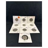 Lot of 9 Buffalo Nickels