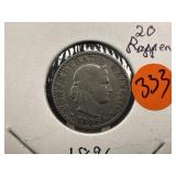 1896 Switzerland 20 Rappen