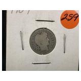 1907-P Barber Silver Dime