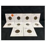 Lot of 10 1890-1899 Indian Head Cents