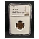 1955-D MS66 Red Lincoln Wheat Cent