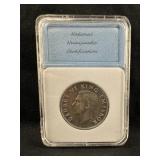 1937 New Zealand 1/2 Crown Silver Coin