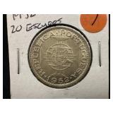 1952 Mozambique Silver 20 Escudos