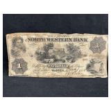1861 PA North Western Bank $1 Note