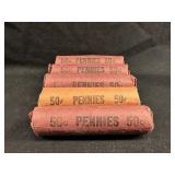 (5) Canada Cent Rolls 1950
