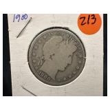 1900 Silver Barber Half Dollar