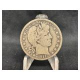 1911 Silver Barber Half Dollar