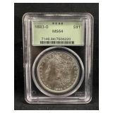 1883-O MS64 Morgan Silver Dollar PCGS Certified