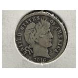 1916-P Barber Silver Dime