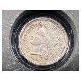 1865 3 Cent Nickel Coin *Civil War