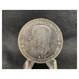 1935 Sweden 5 Kroner Silver Coin