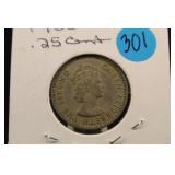 1955 British Caribbean Territories 25 Cents