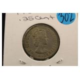 1955 British Caribbean Territories 25 Cents