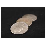 1945-P,D,S Washington Silver Quarter Set