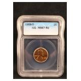 1958-D MS67 Red Lincoln Wheat Cent