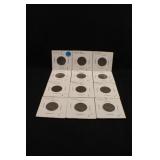 Lot of 12 Mixed Date Buffalo Nickels *Read