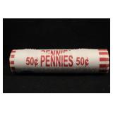 50 Cent Roll of Lincoln Pennies