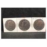 Lot of 3 Mixed Date Eisenhower Dollars