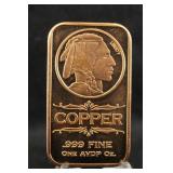 1oz .999 Copper Bar