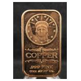 1oz .999 Copper Bar