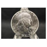 1963-P Uncirculated Franklin Silver Half Dollar