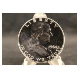 1960 Proof Franklin Silver Half Dollar