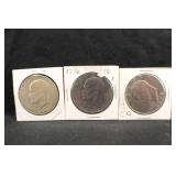 Lot of 3 Mixed Date Eisenhower Dollars