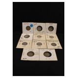 Lot of 11 Silver (Dime Sized) Canadian Coins