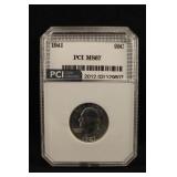 1941 Certified Washington Silver Quarter
