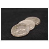 1947-P,D,S Washington Silver Quarter Set