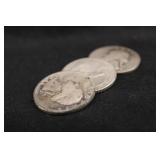 1941-P,D,S Washington Silver Quarter Set