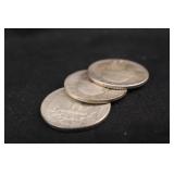 1940-P,D,S Washington Silver Quarter Set