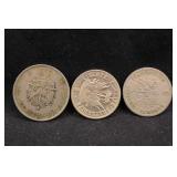 Lot of 3 Mixed Foreign Silver Coins