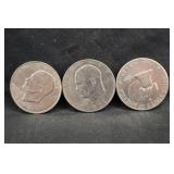 Lot of 3 Eisenhower Dollars