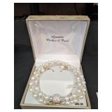 Mother of Pearl and Crystal Necklace and Earring