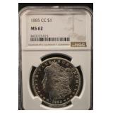 1885-CC MS62 NGC Morgan Silver Dollar