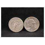 Lot of 2 Washington Silver Quarters