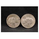 Lot of 2 Washington Silver Quarters