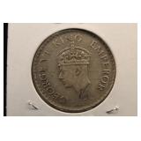 1938 British India Silver One Rupee