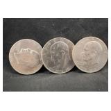Lot of 3 Eisenhower Dollars
