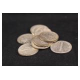 Lot of 10 Mercury Silver Dimes