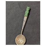Vintage Souvenir Spoon from Mexico with Green