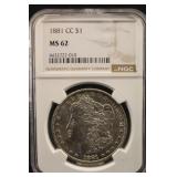 1881-CC MS62 NGC Morgan Silver Dollar *Key Date