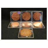 Lot of 7 .999 1oz U.S Copper Rounds