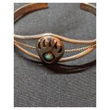 Silver Vintage Native American Cuff Bracelet with