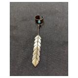 Silver Turquoise Feather Ear Clip